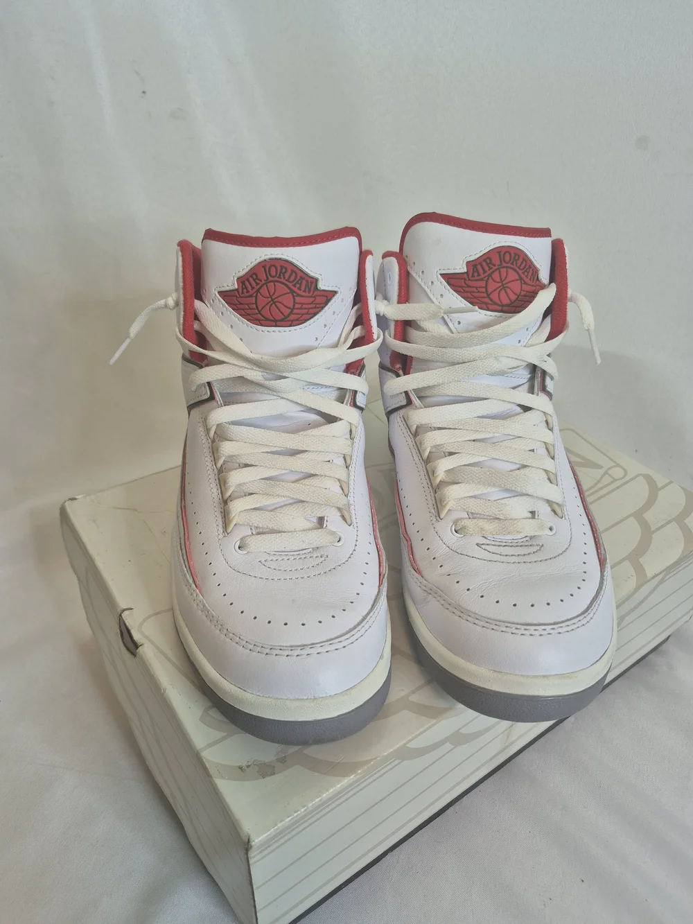 Air Jordan 2 Retro Mid White/Red Men's Basketball Shoes